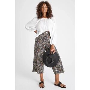Anthropologie Pilcro Water Lily Ultra High-Rise Wide-Leg Jeans Floral plus 18W